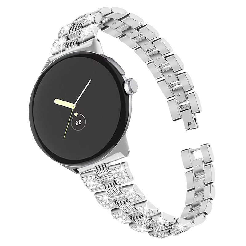 For Google Pixel Watch 2 Pixel Watch Rhinestone Decor Stylish Smart Watch Band Zinc Alloy Wrist Strap Replacement For Google Pixel Watch 2 Pixel Watch Rhinestone Decor Stylish Smart Watch Band Zinc Alloy Wrist Strap Replacement
